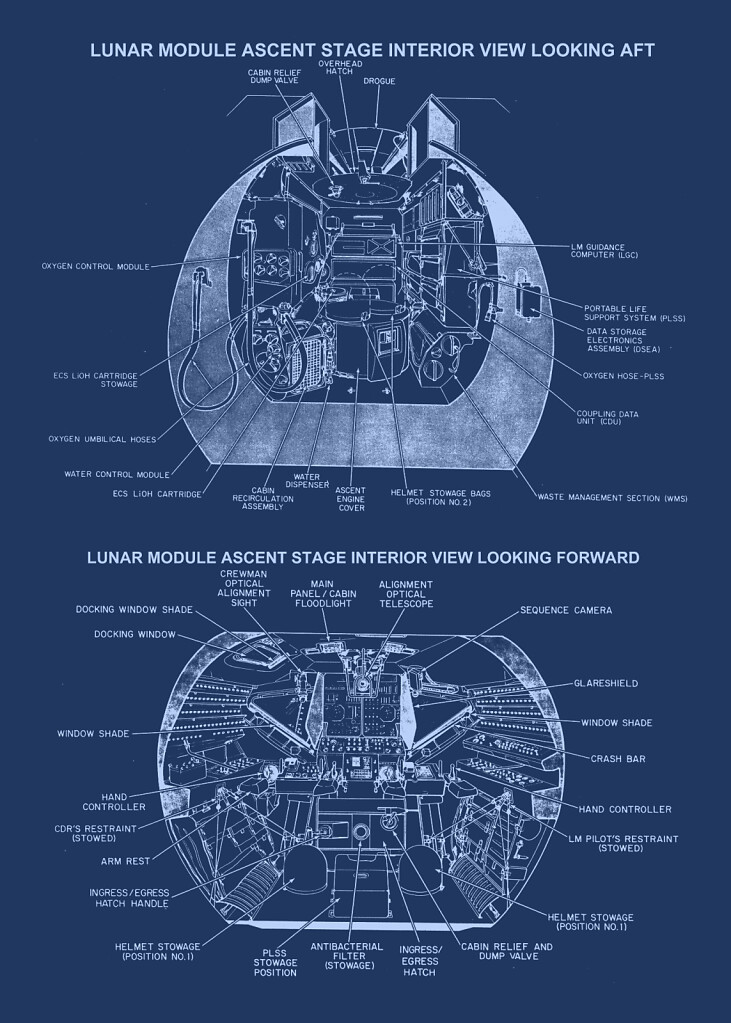 LM ascent stage interior view
